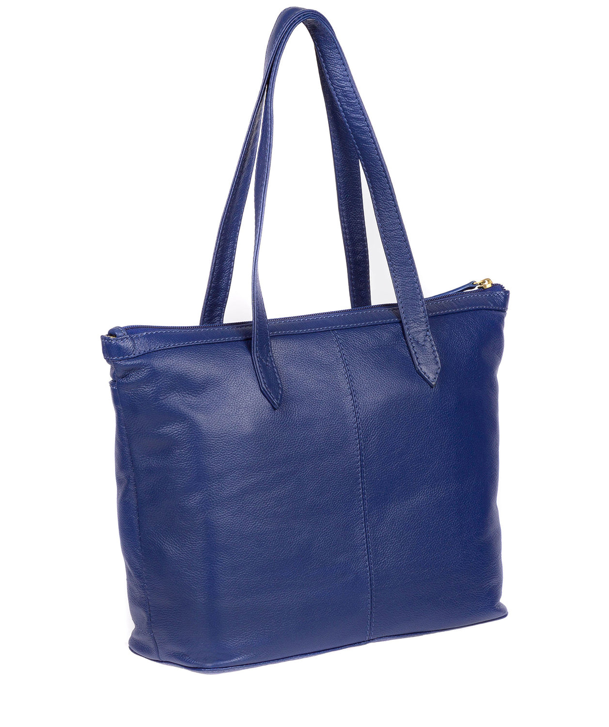 'Oriana' Mazarine Blue Leather Tote Bag