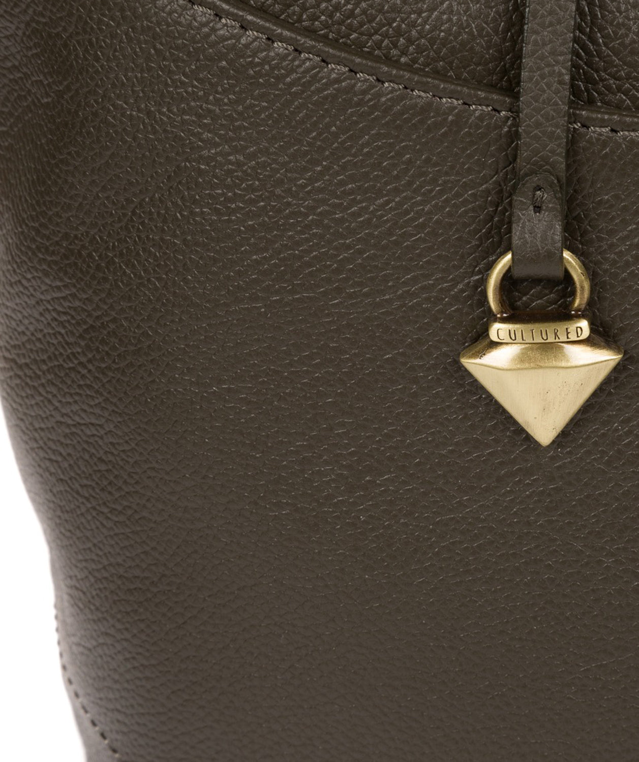 'Oriana' Olive Leather Tote Bag