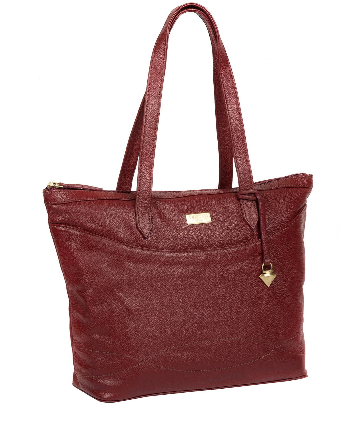 'Oriana' Ruby Red Leather Tote Bag image 5