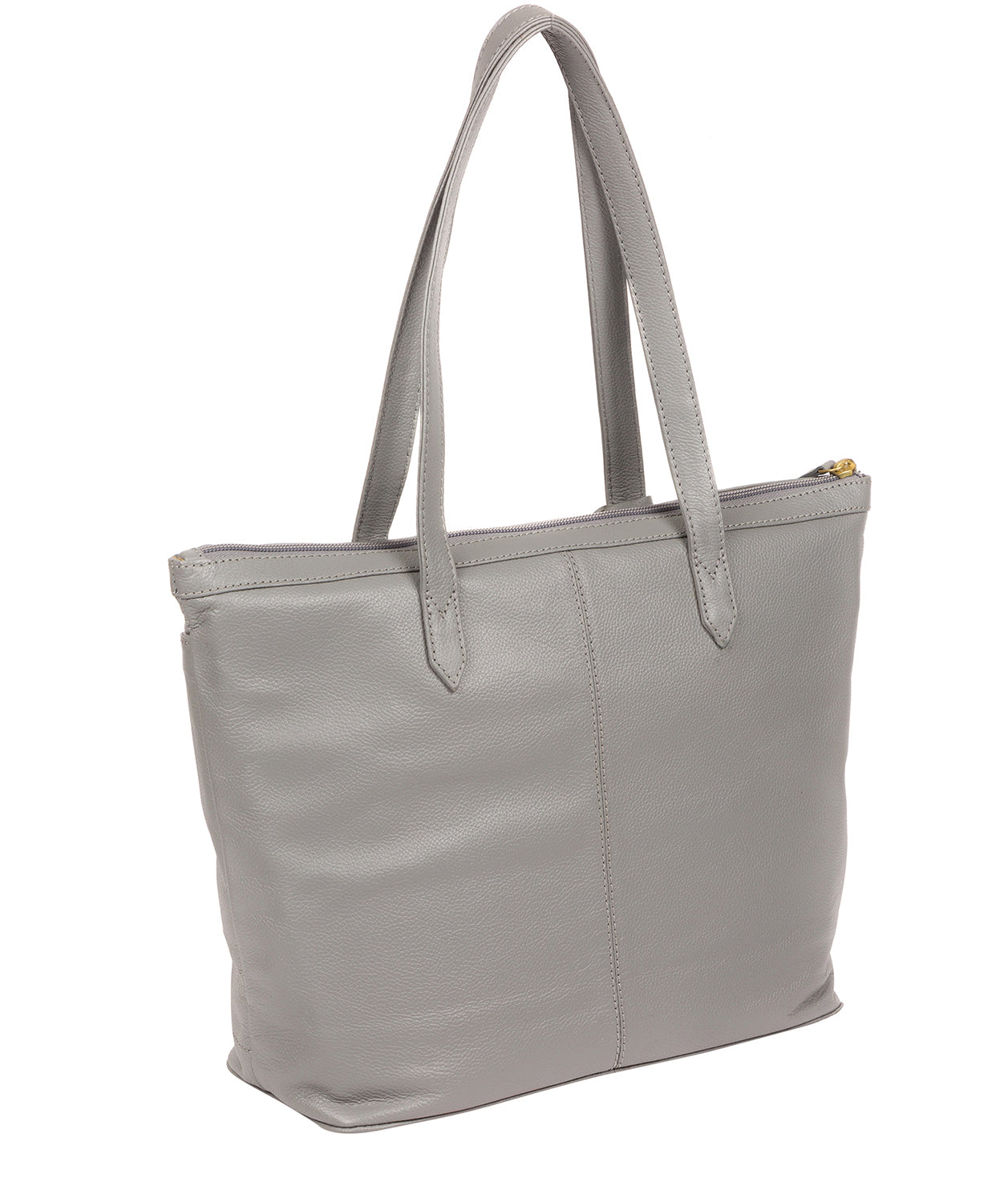 'Oriana' Silver Grey Leather Tote Bag Pure Luxuries London