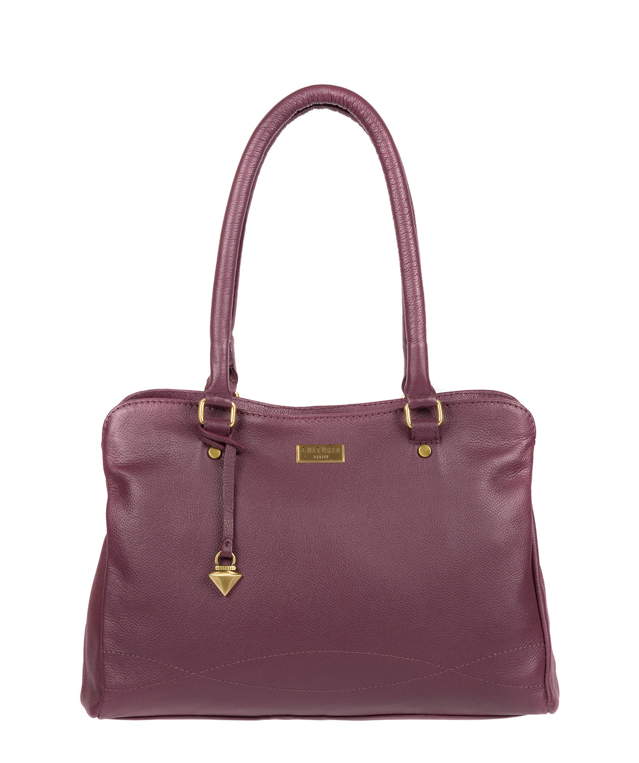 'Kiona' Fig Leather Handbag