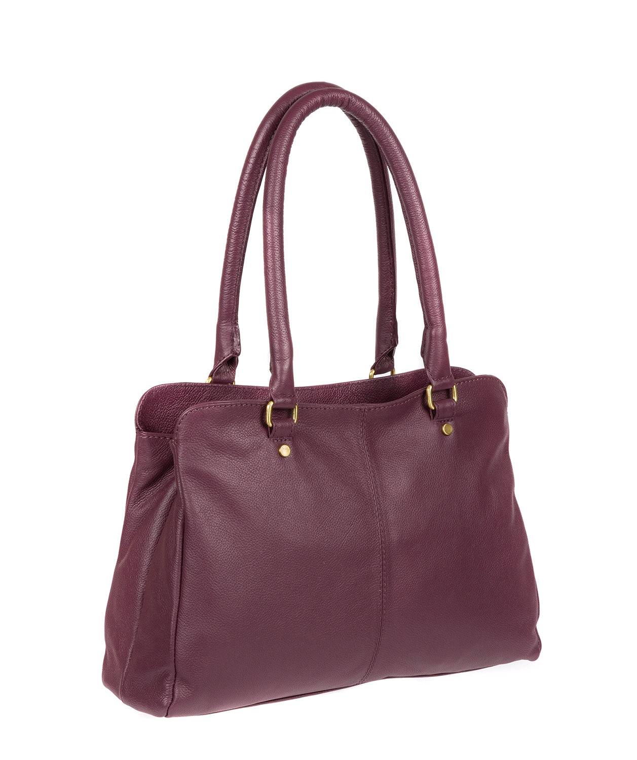 'Kiona' Fig Leather Handbag