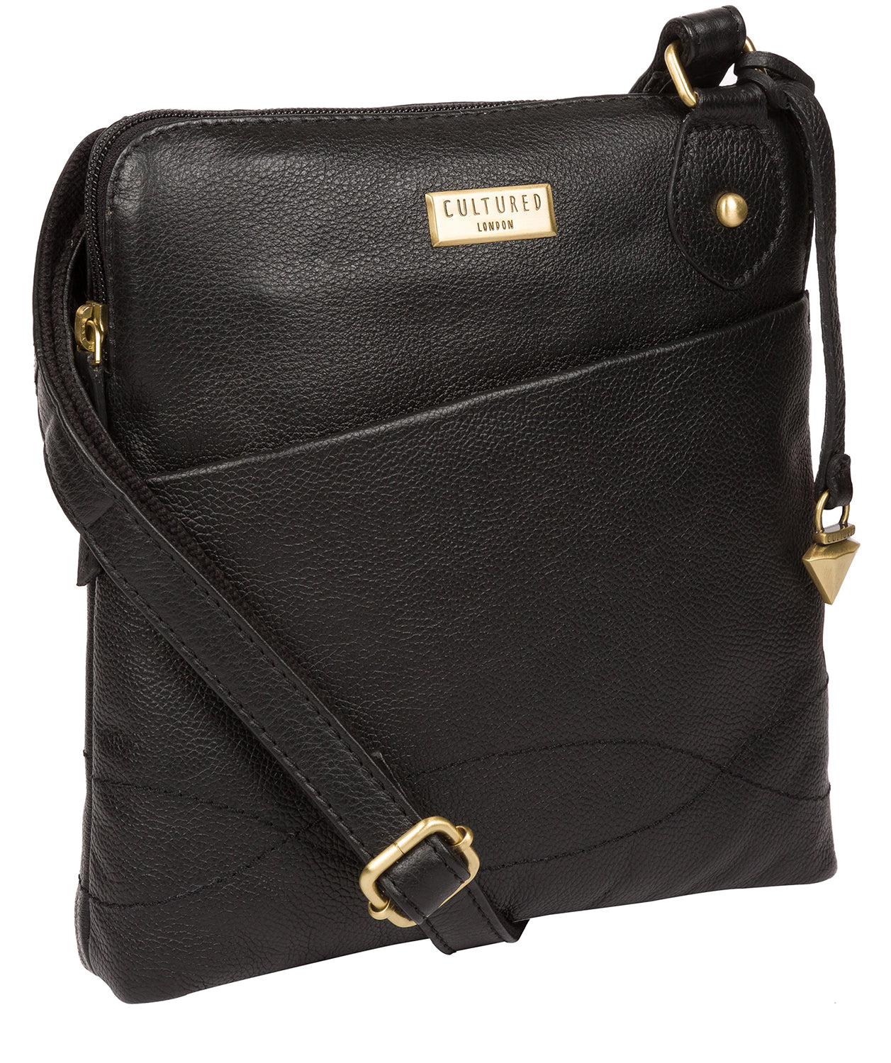 'Jarah' Black Leather Cross Body Bag image 5