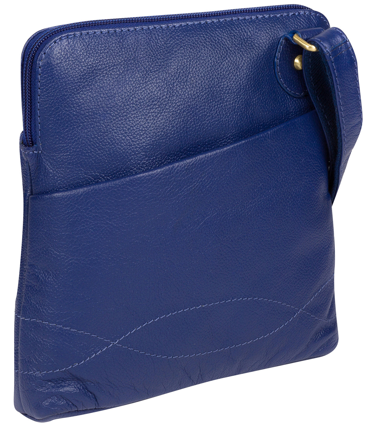 'Jarah' Mazarine Blue Leather Cross Body Bag Pure Luxuries London