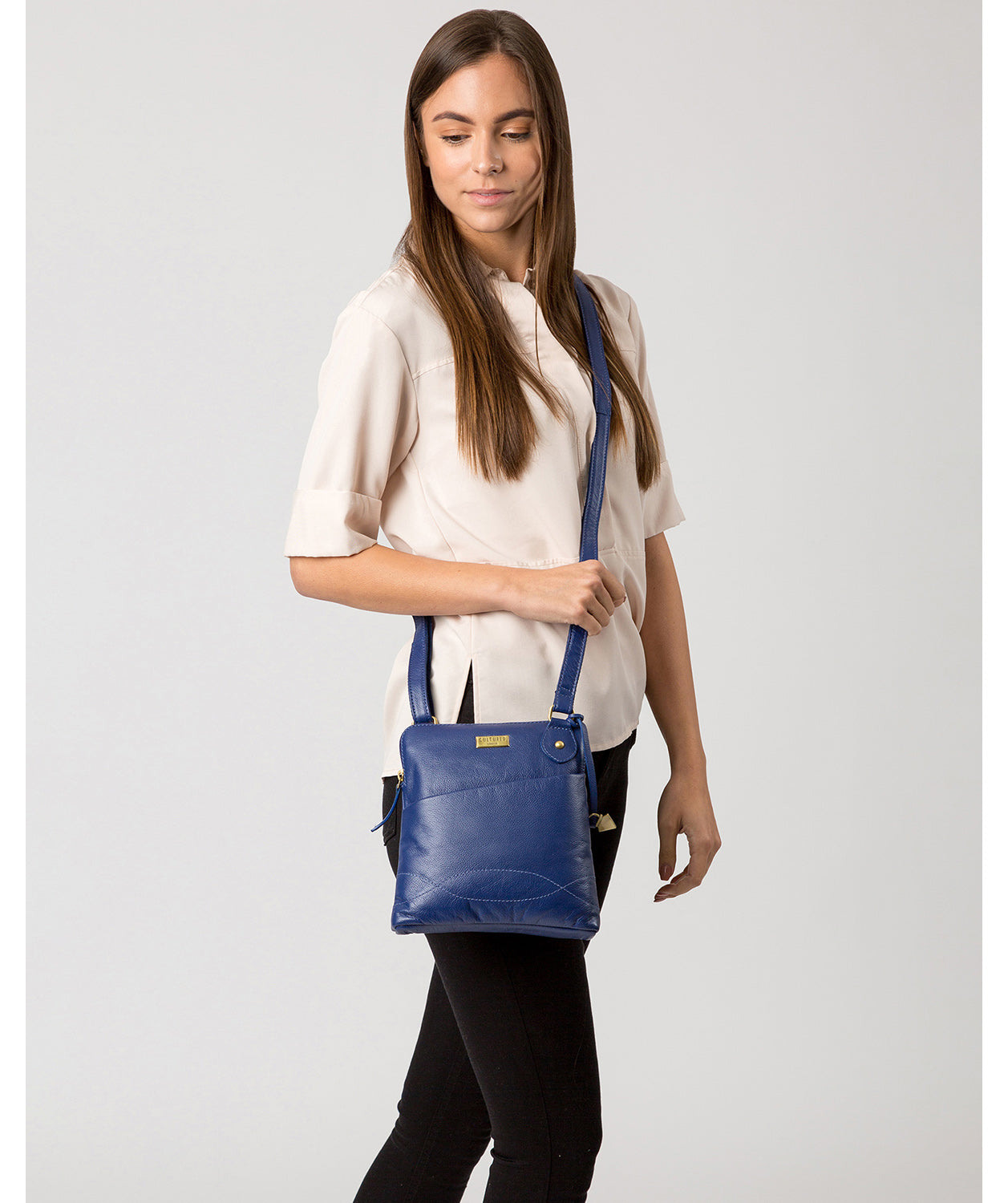 'Jarah' Mazarine Blue Leather Cross Body Bag image 2