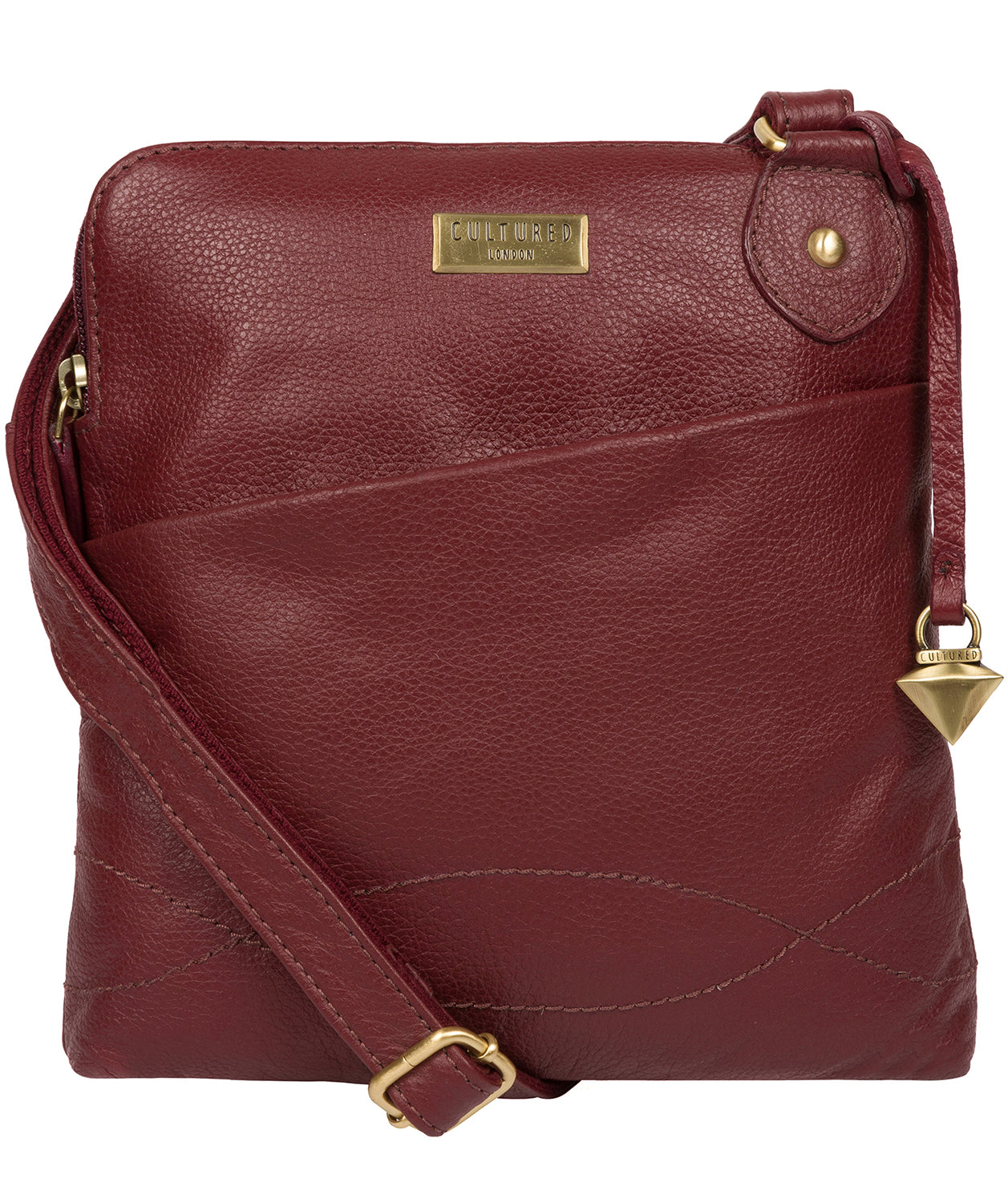 'Jarah' Ruby Red Leather Cross Body Bag image 1