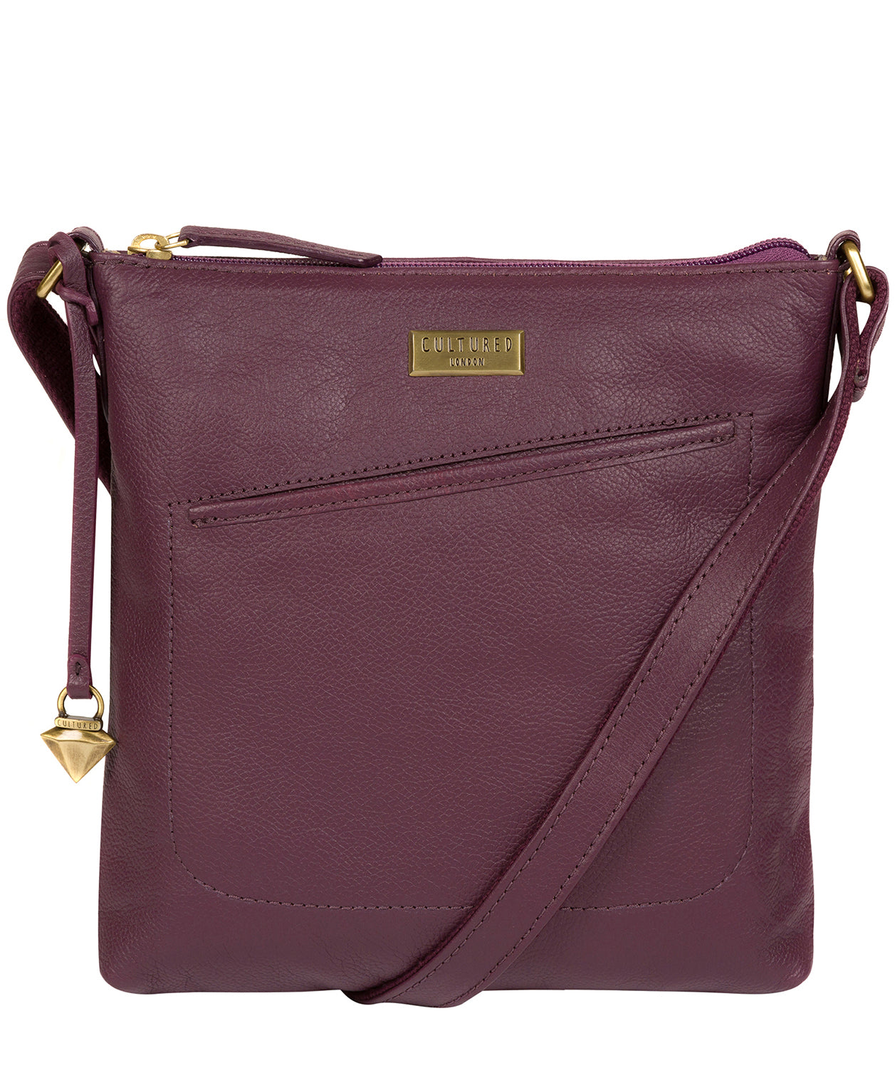 'Bronwyn' Fig Leather Cross Body Bag image 1