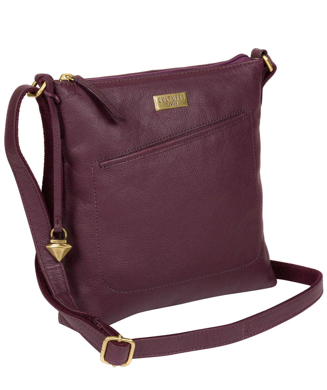 'Bronwyn' Fig Leather Cross Body Bag image 3