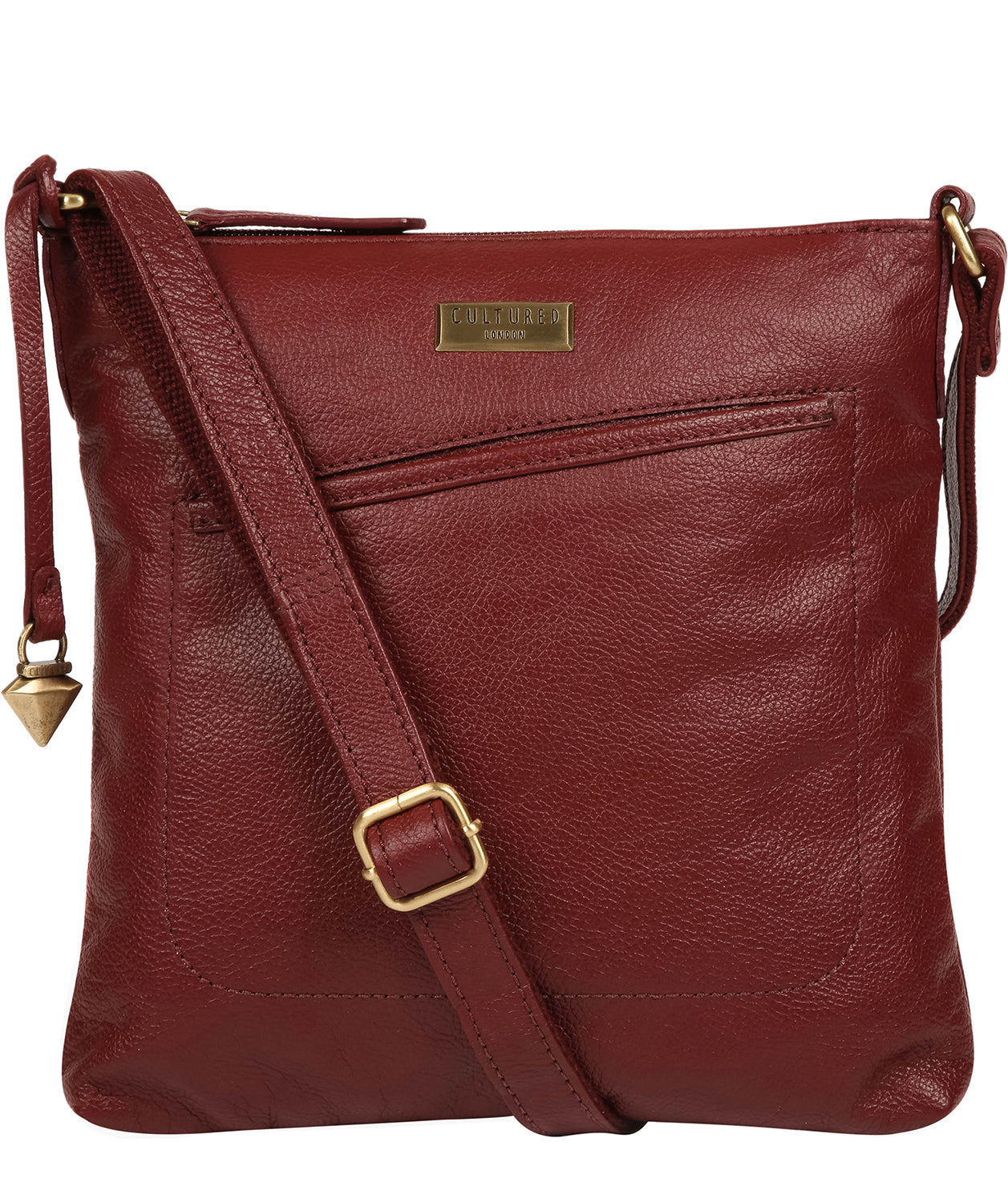 'Bronwyn' Ruby Red Leather Cross Body Bag image 1