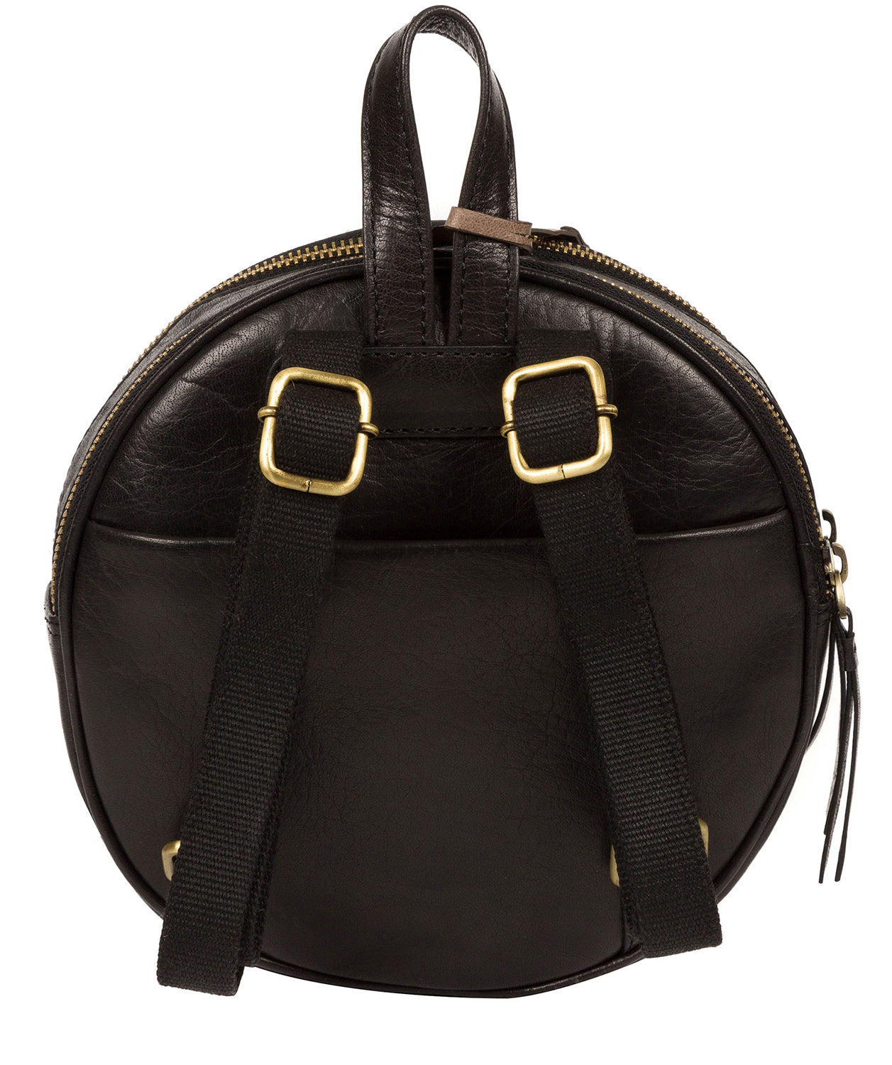 'Hoop' Black Small Leather Backpack Pure Luxuries London