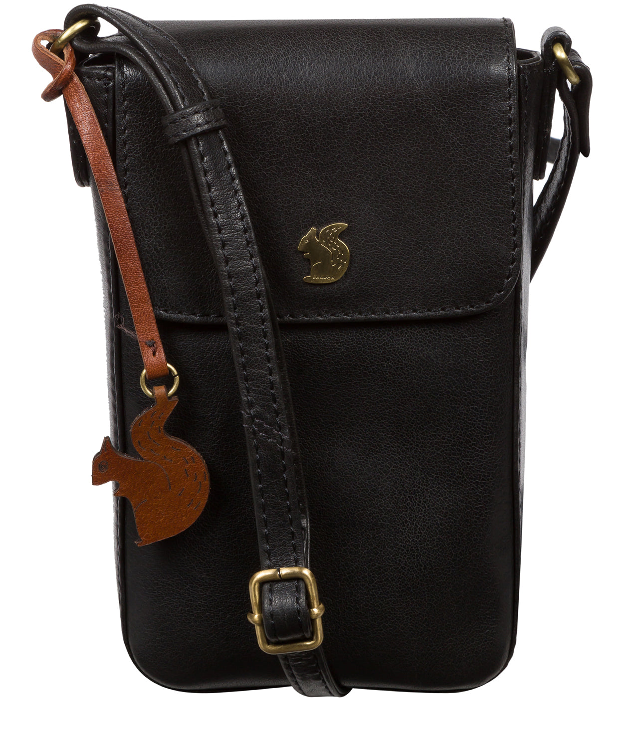 Conkca London Originals Collection #product-type#: 'Buzz' Black Leather Cross Body Phone Bag