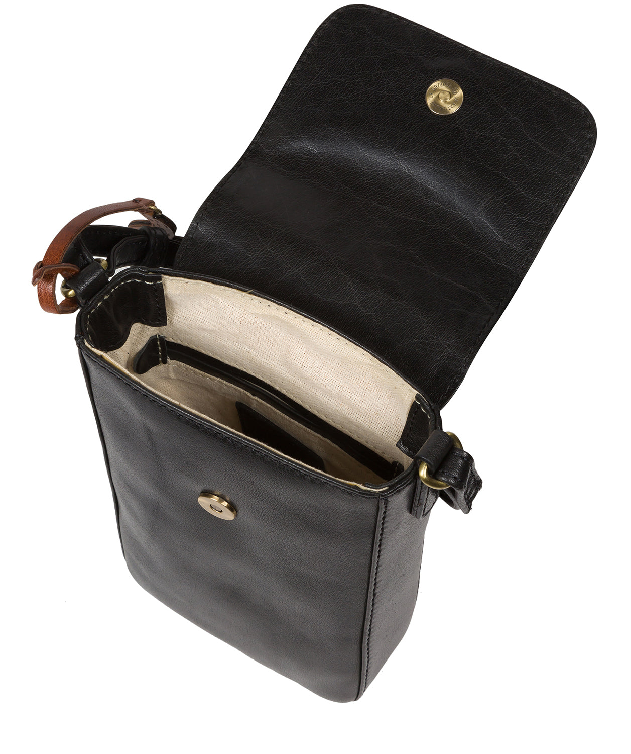 Conkca London Originals Collection #product-type#: 'Buzz' Black Leather Cross Body Phone Bag