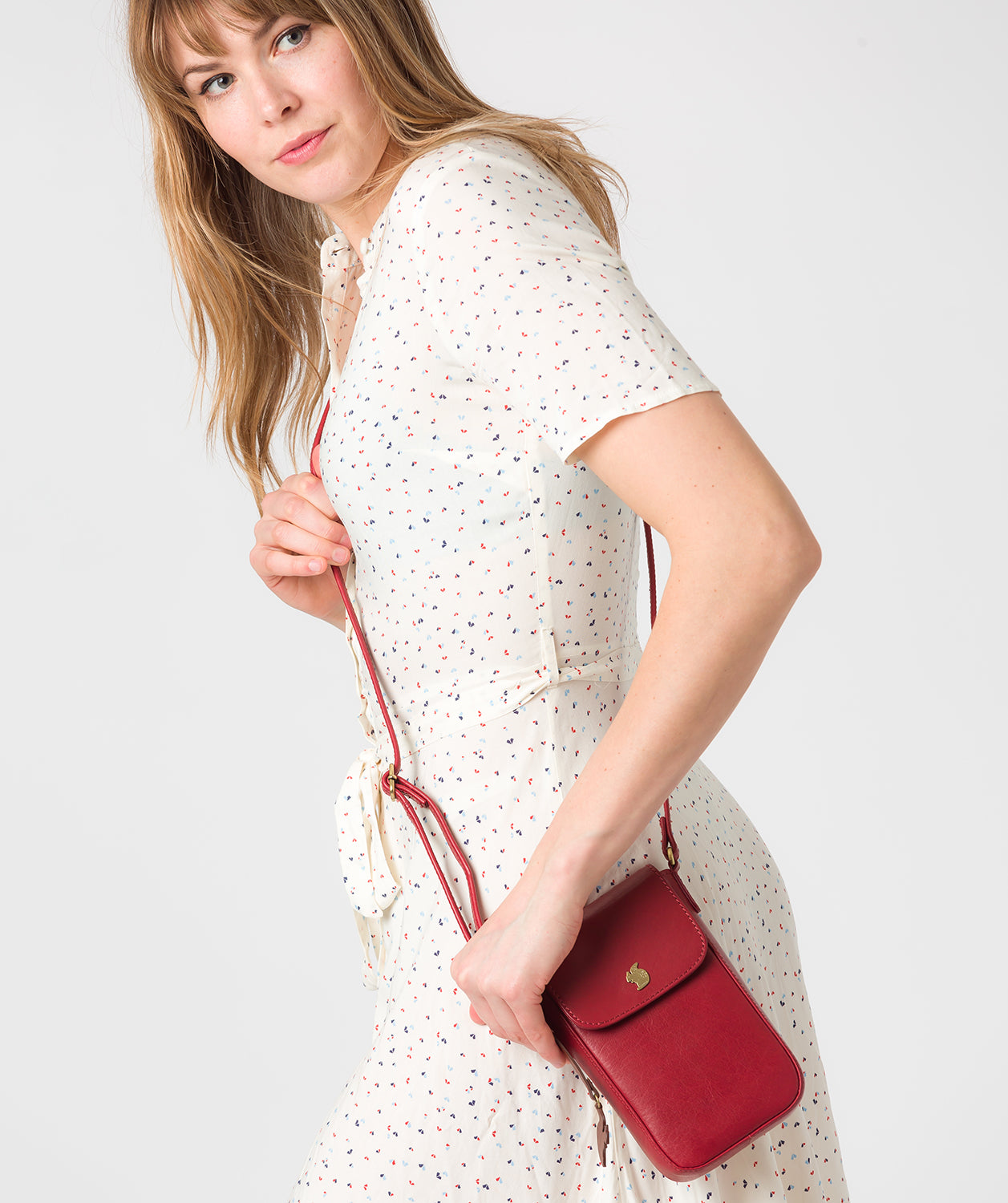 'Buzz' Chilli Pepper Leather Small Cross Body Bag