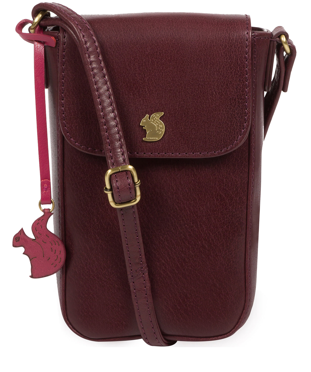 'Buzz' Plum Leather Small Cross Body Bag