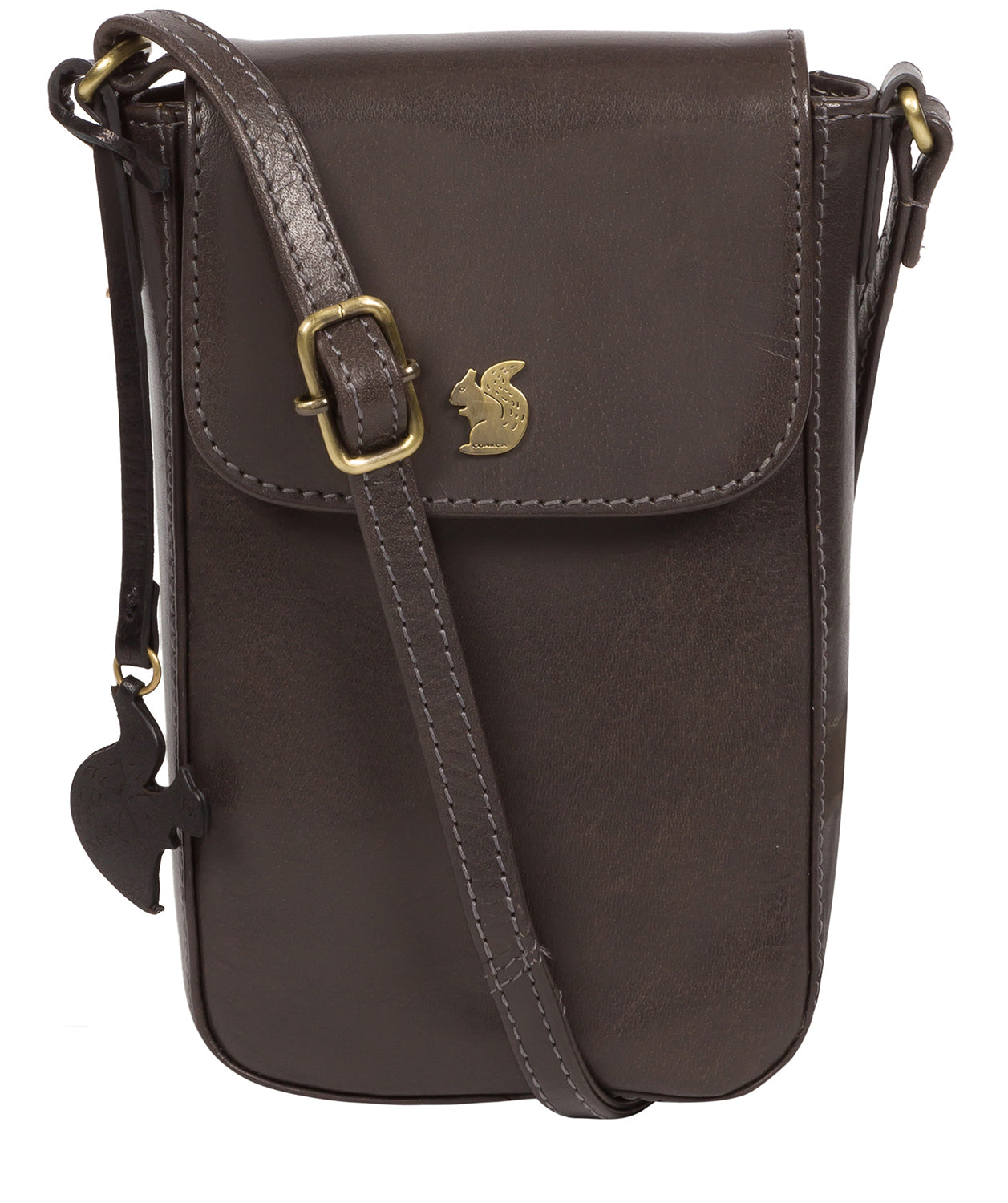 'Buzz' Slate Leather Small Cross Body Bag