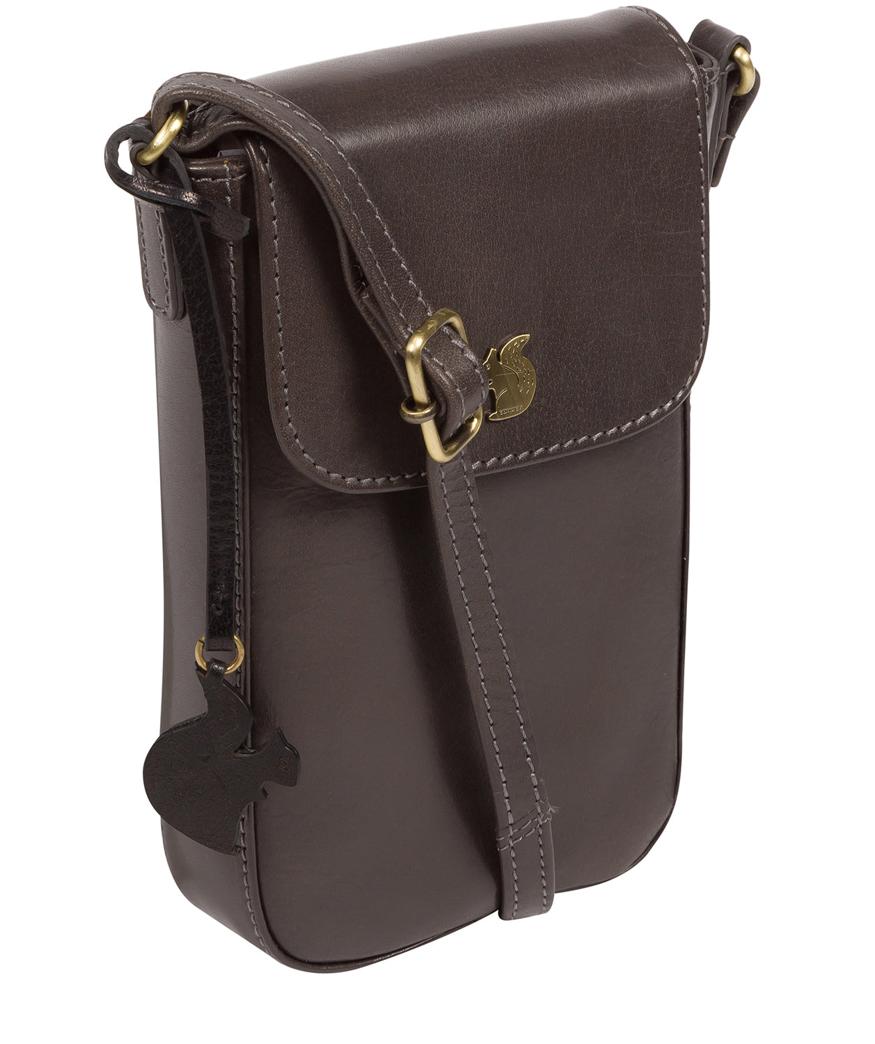 'Buzz' Slate Leather Small Cross Body Bag