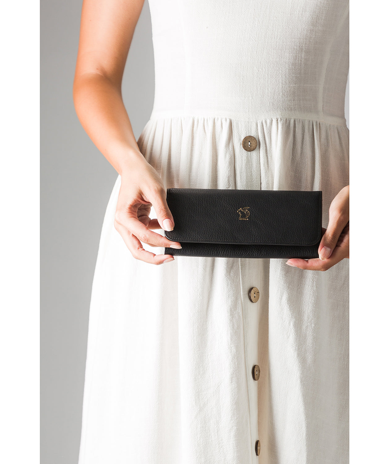 'Jorja' Pebble Black Leather Purse