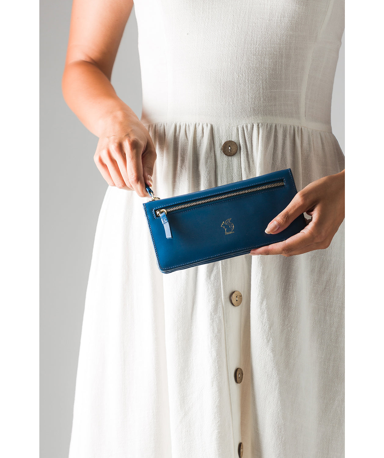 'Daya' Blue Leather Purse