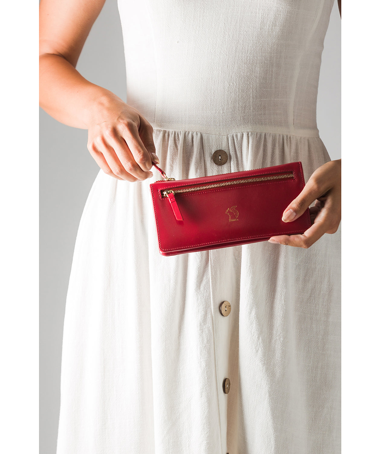 'Daya' Cherry Leather Purse