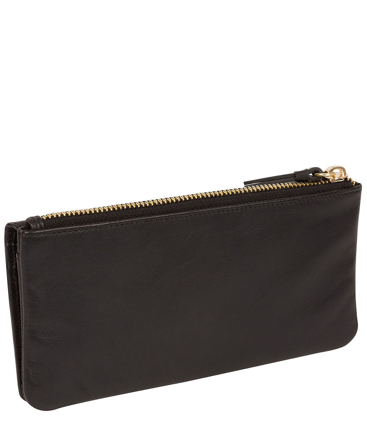 'Daya' Smooth Black Leather Purse