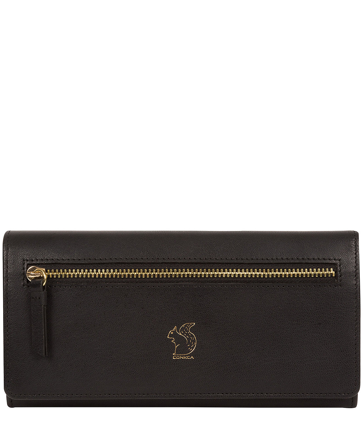 'Fenny' Smooth Black Leather Purse