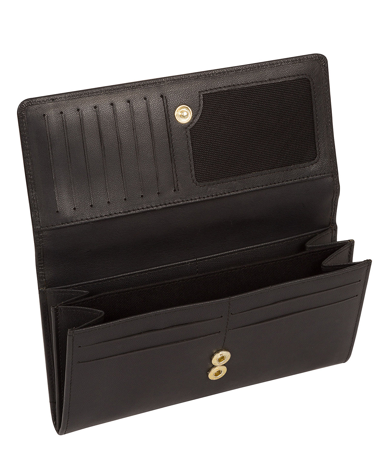 'Fenny' Smooth Black Leather Purse