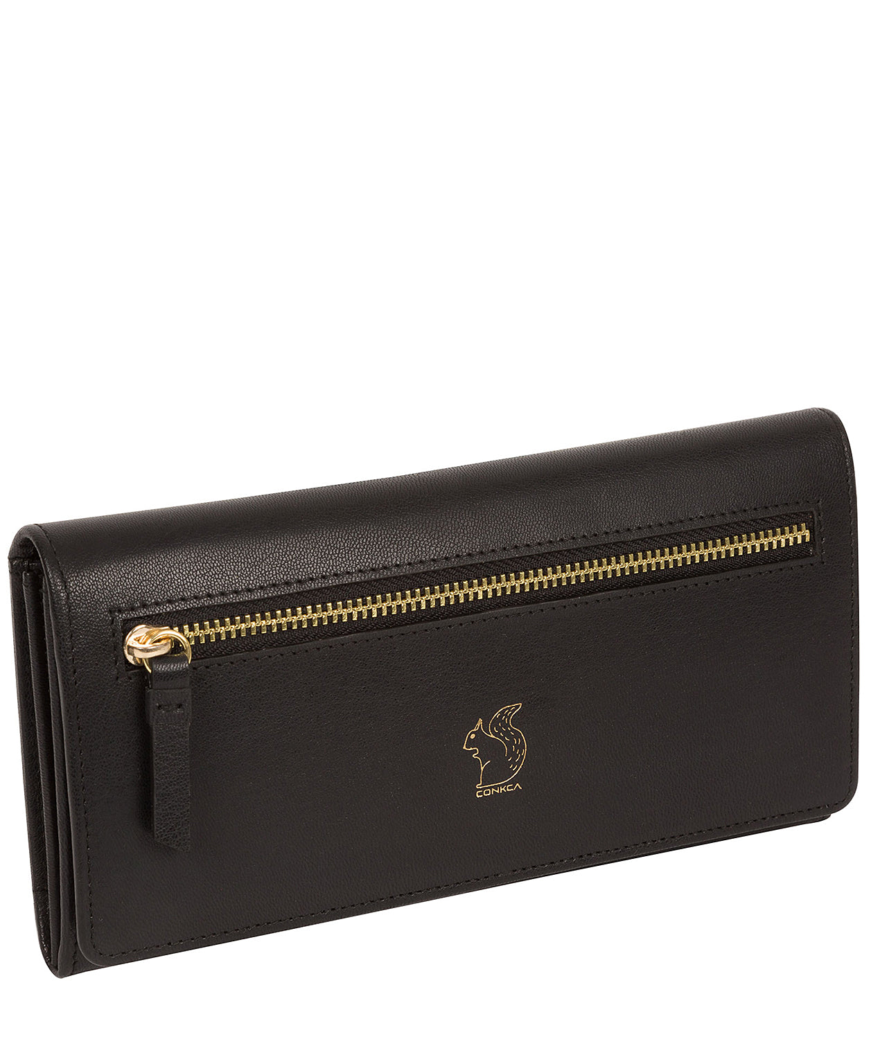 'Fenny' Smooth Black Leather Purse