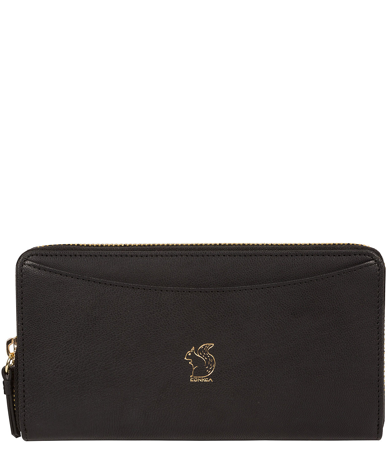 'Billie' Smooth Black Leather Purse