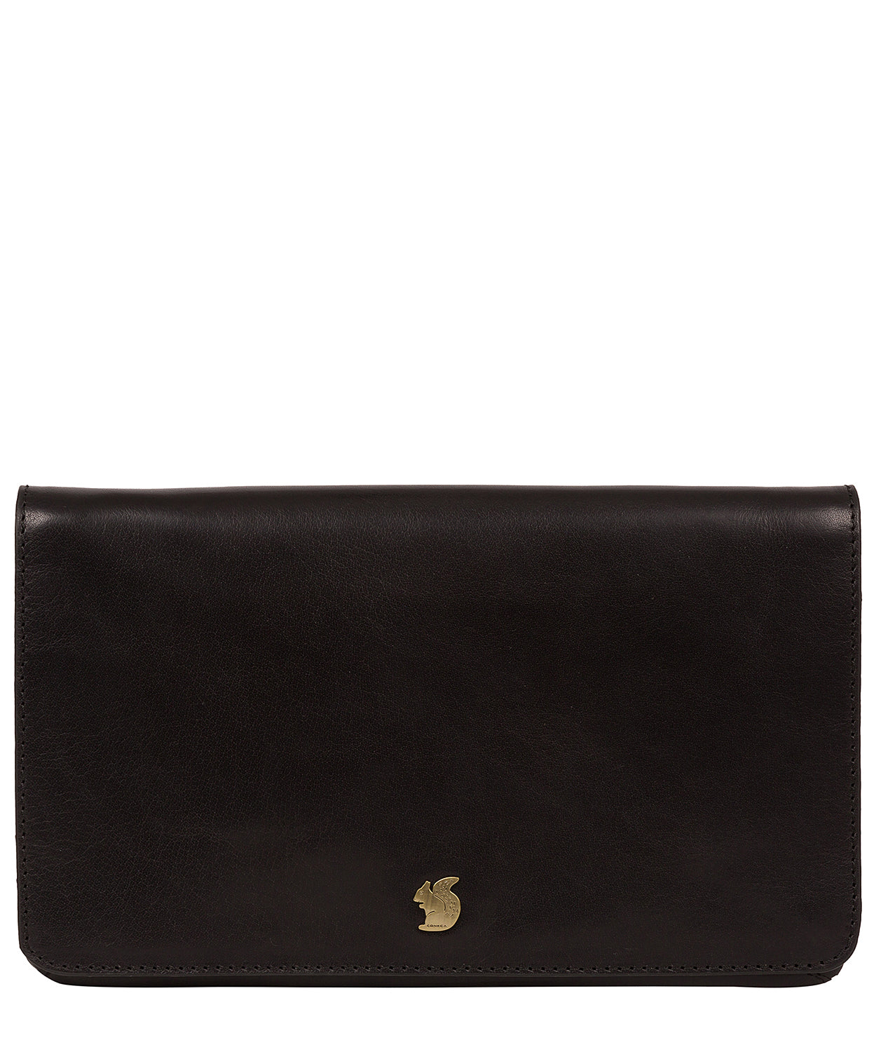 'Cherish' Black Leather Clutch Bag