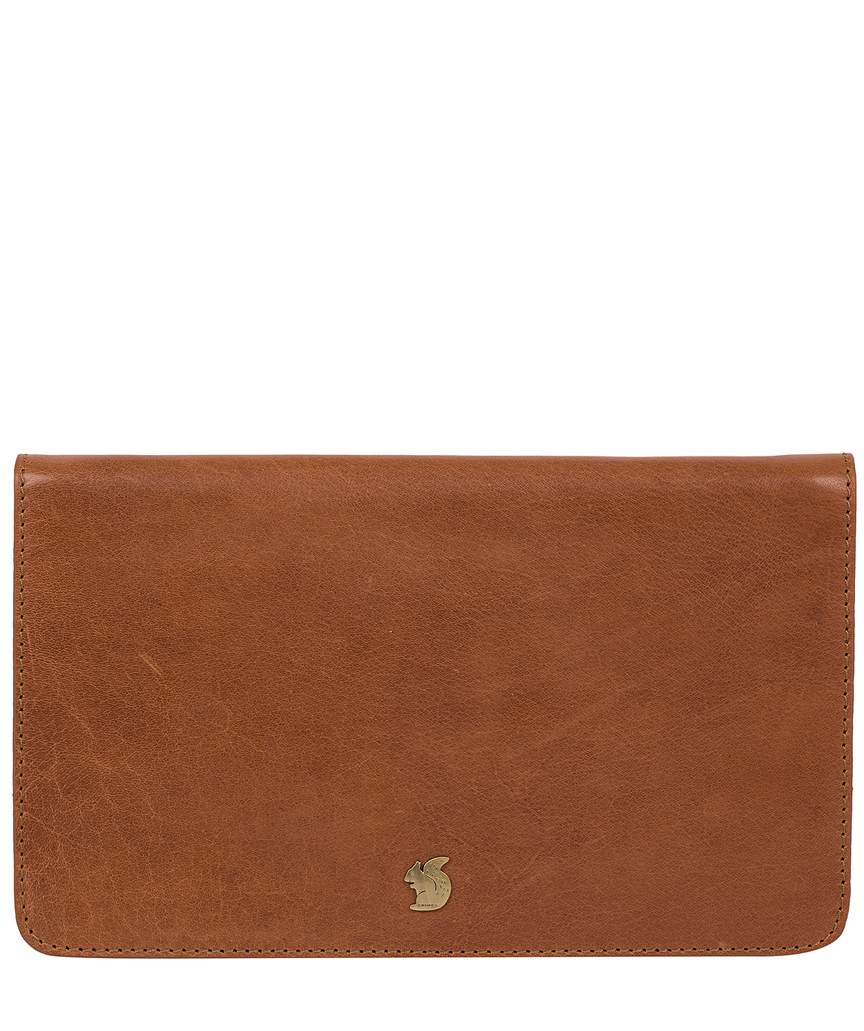 'Cherish' Dark Tan Leather Clutch Bag