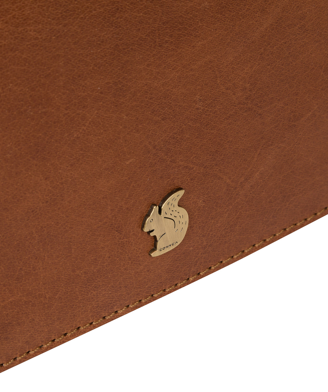 'Cherish' Dark Tan Leather Clutch Bag