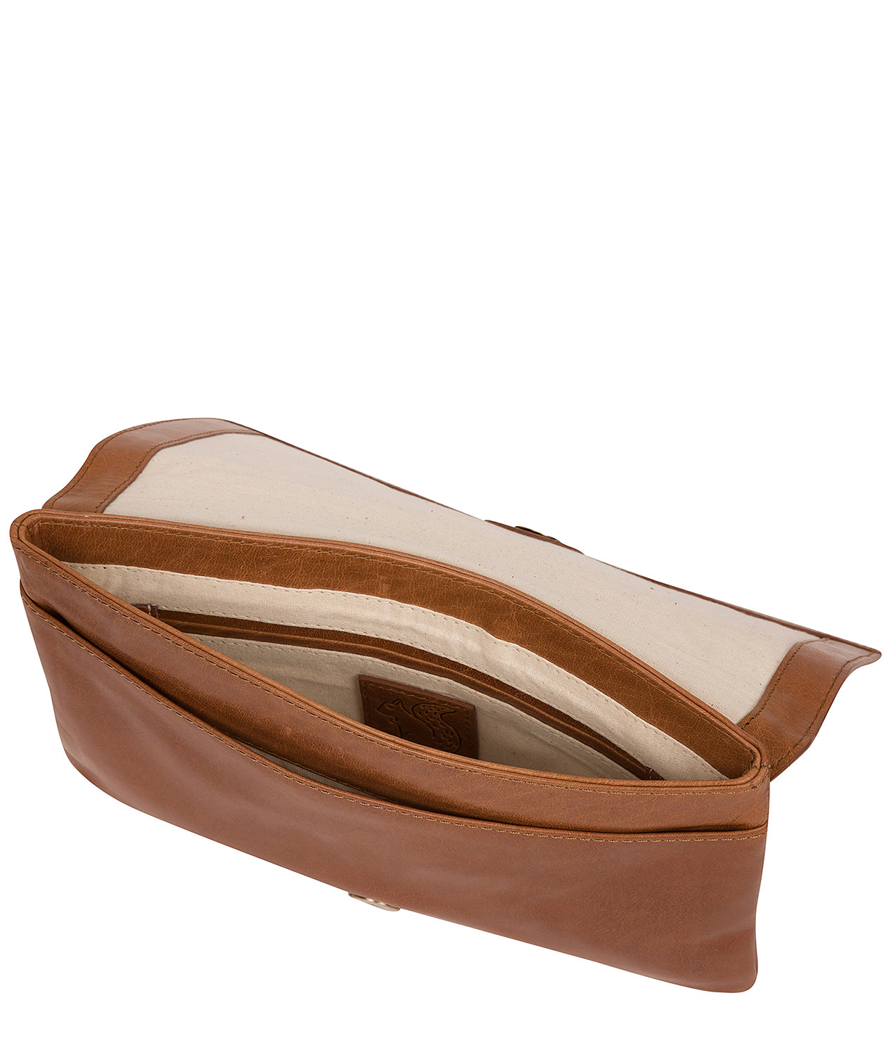 'Cherish' Dark Tan Leather Clutch Bag