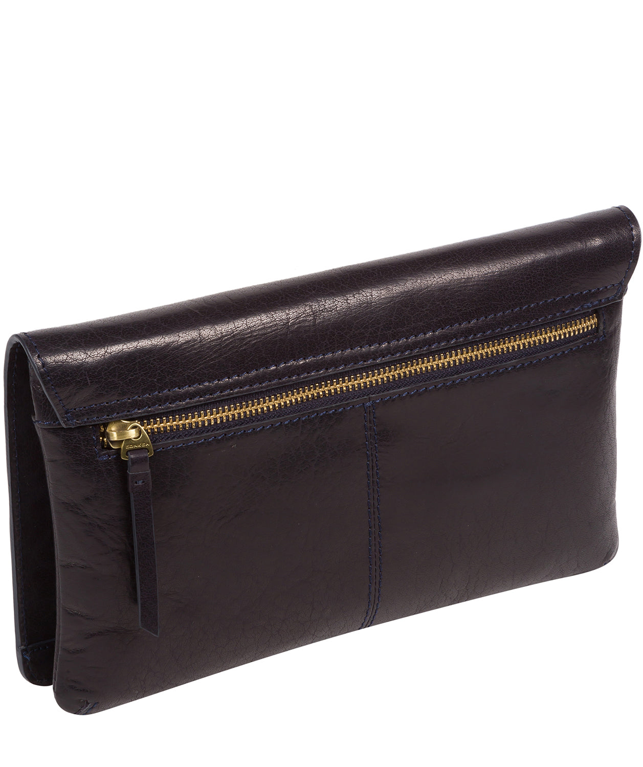 'Cherish' Navy Leather Clutch Bag