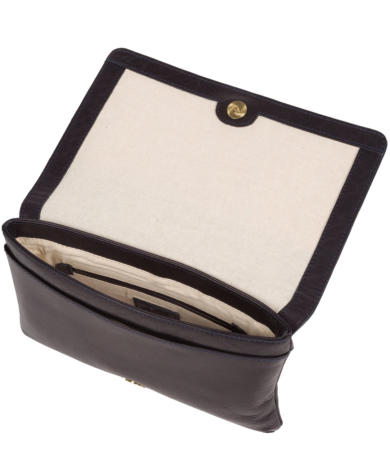 'Cherish' Navy Leather Clutch Bag