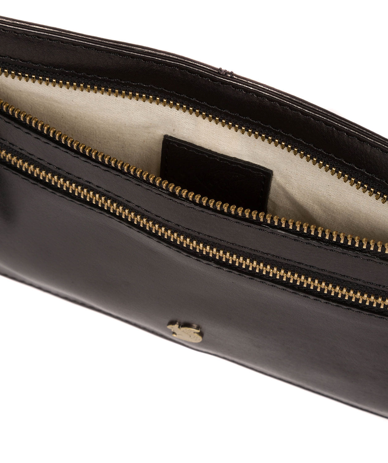 'Planar' Black Leather Bum Bag