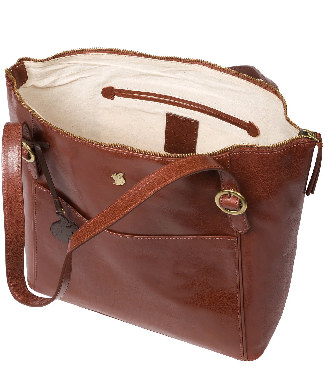 'Mondo' Conker Brown Leather Tote Bag