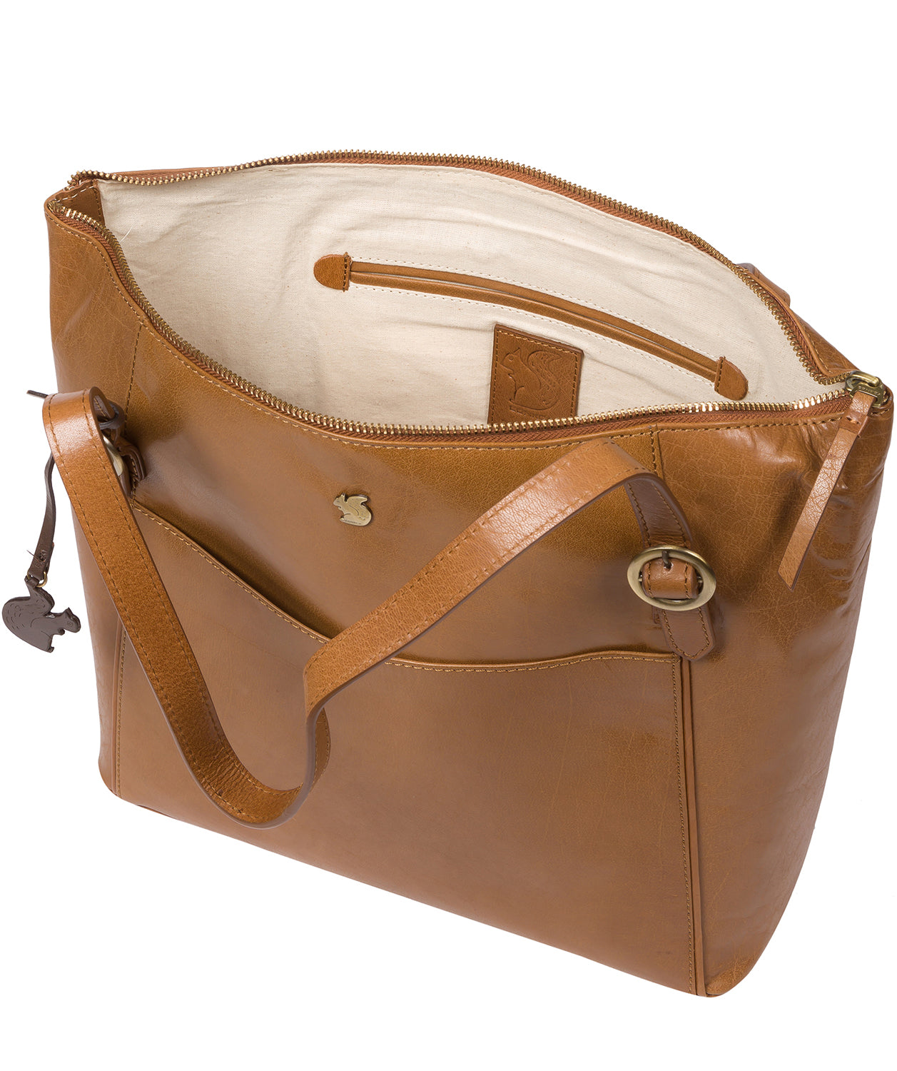 'Mondo' Dark Tan Leather Tote Bag