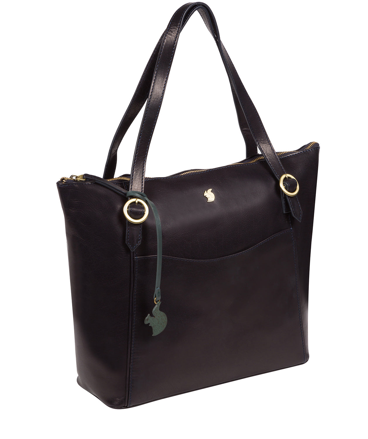 'Mondo' Navy Leather Tote Bag