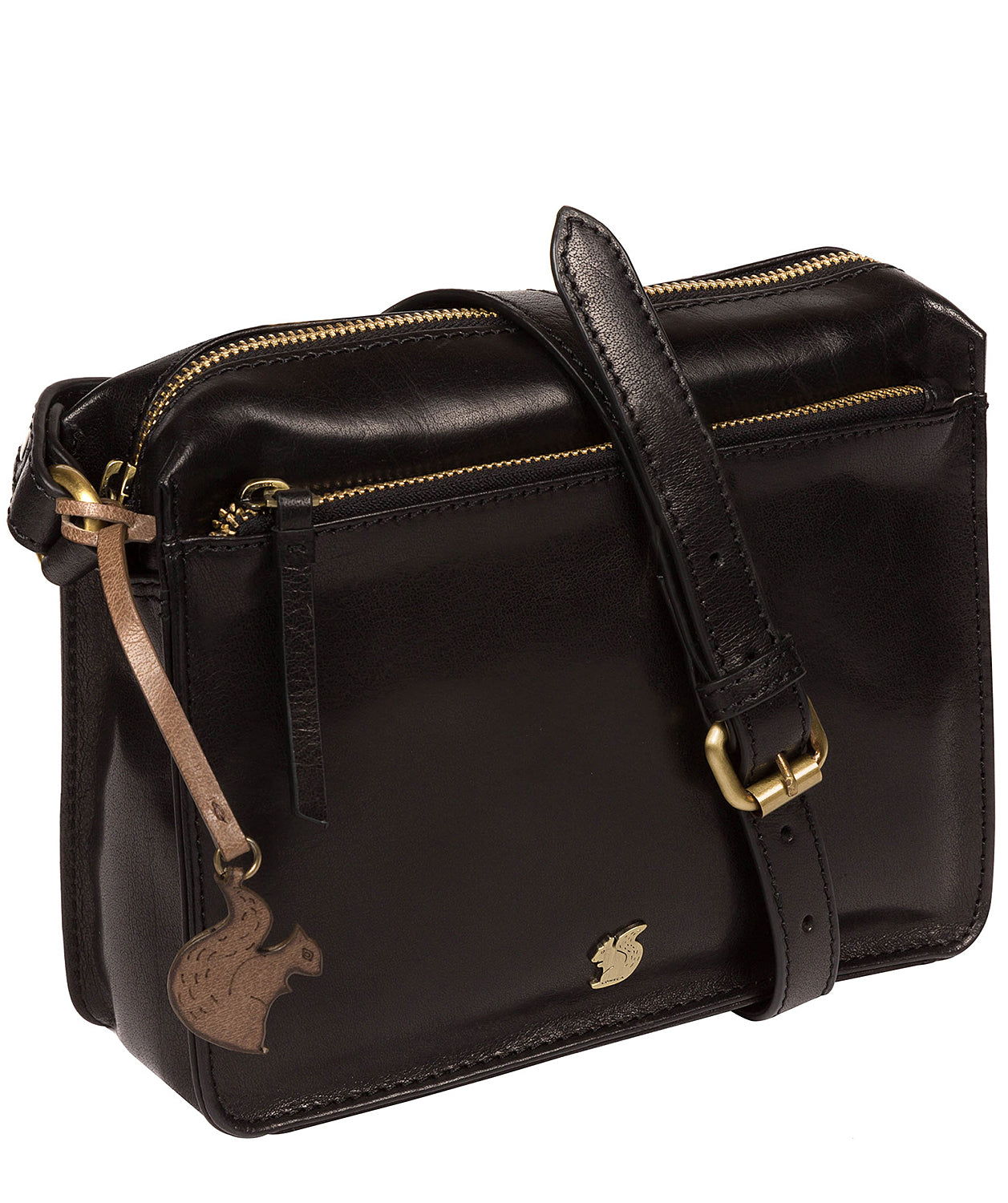 'Aurora' Black Leather Cross Body Bag