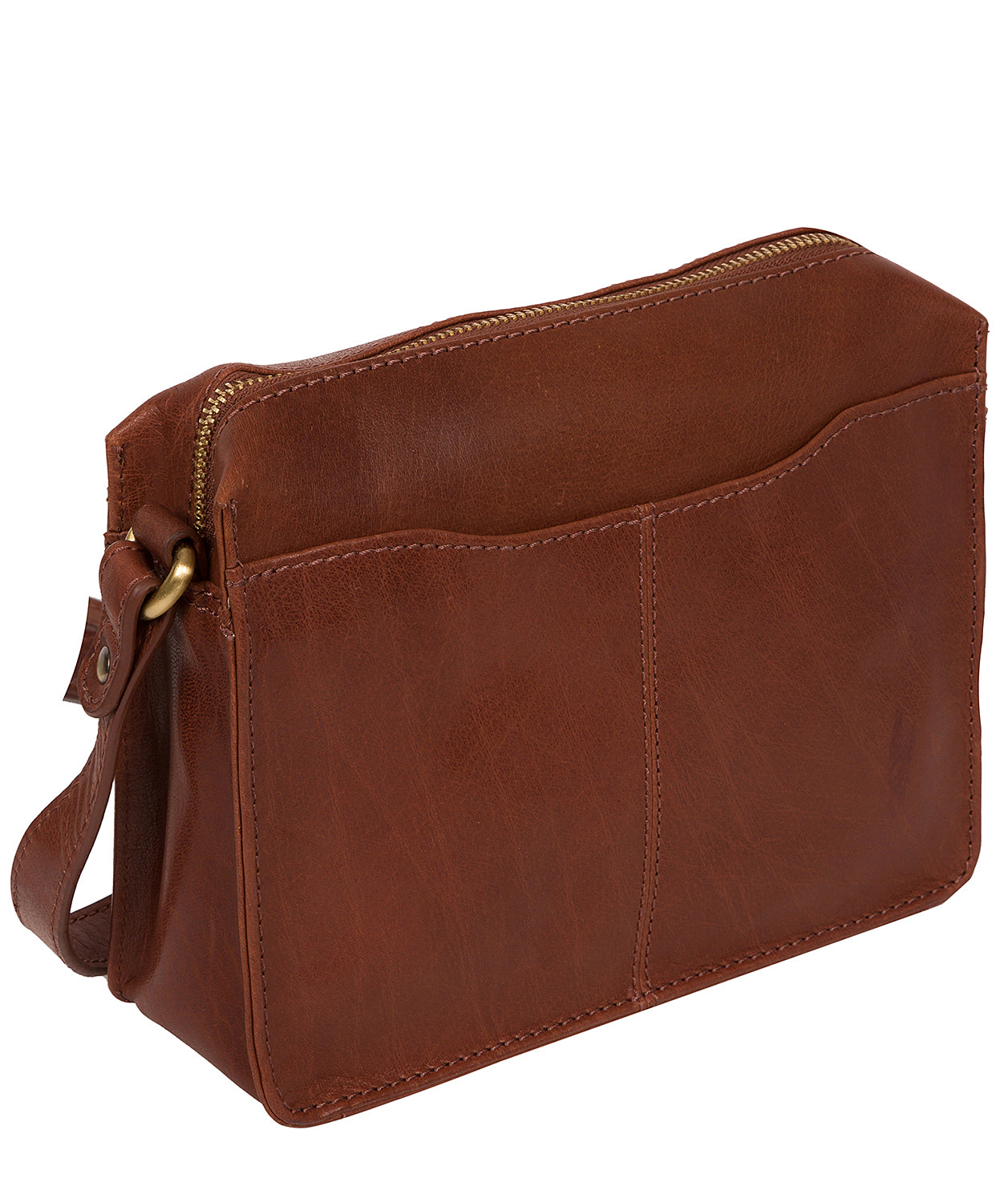 'Aurora' Conker Brown Leather Cross Body Bag