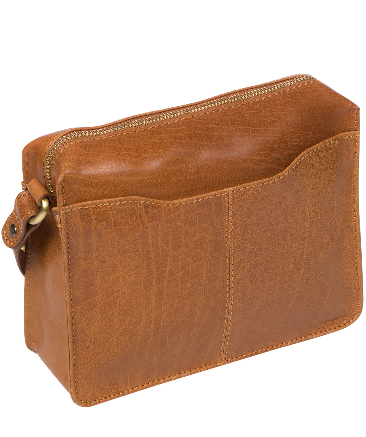 'Aurora' Dark Tan Leather Cross Body Bag