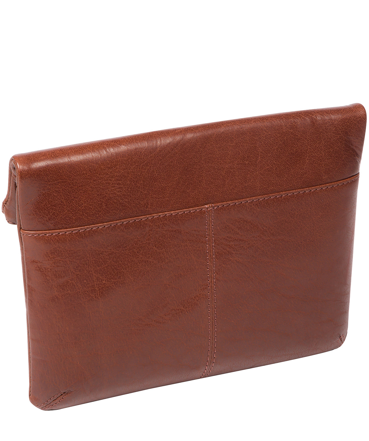 'Flare' Conker Brown Leather Clutch Bag