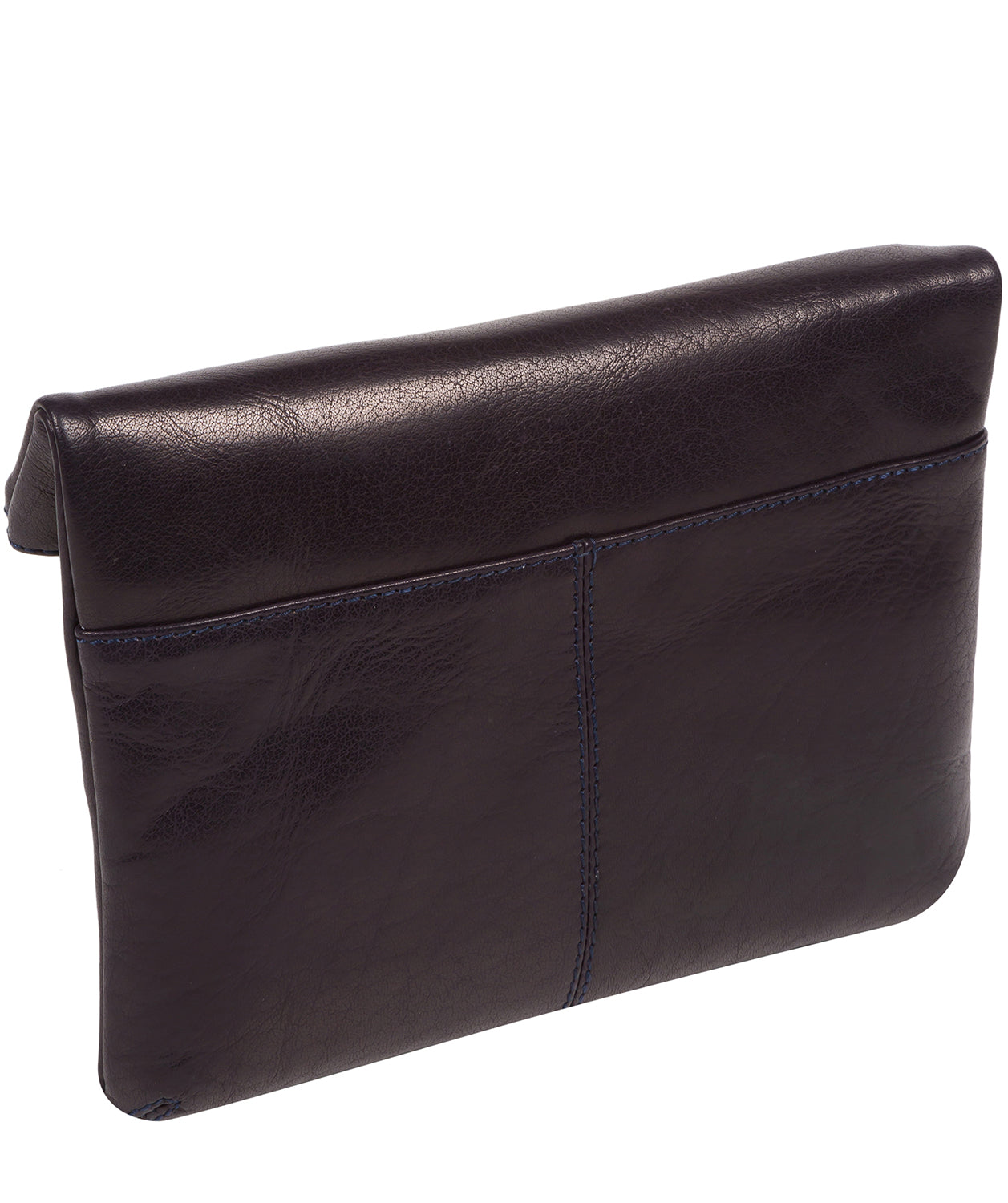 'Flare' Navy Leather Clutch Bag