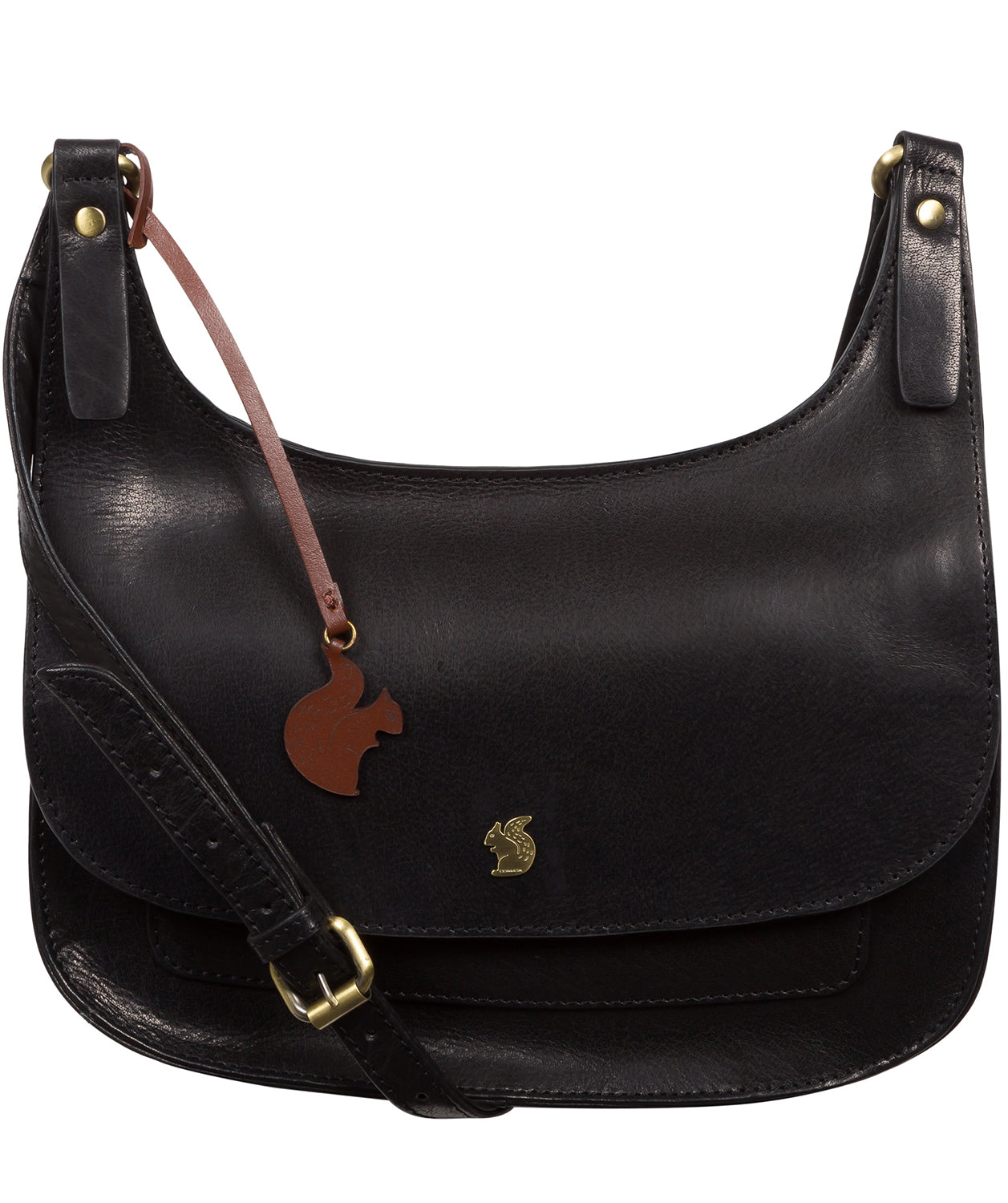 Conkca London Originals Collection #product-type#: 'Ellipse' Black Leather Cross Body Bag