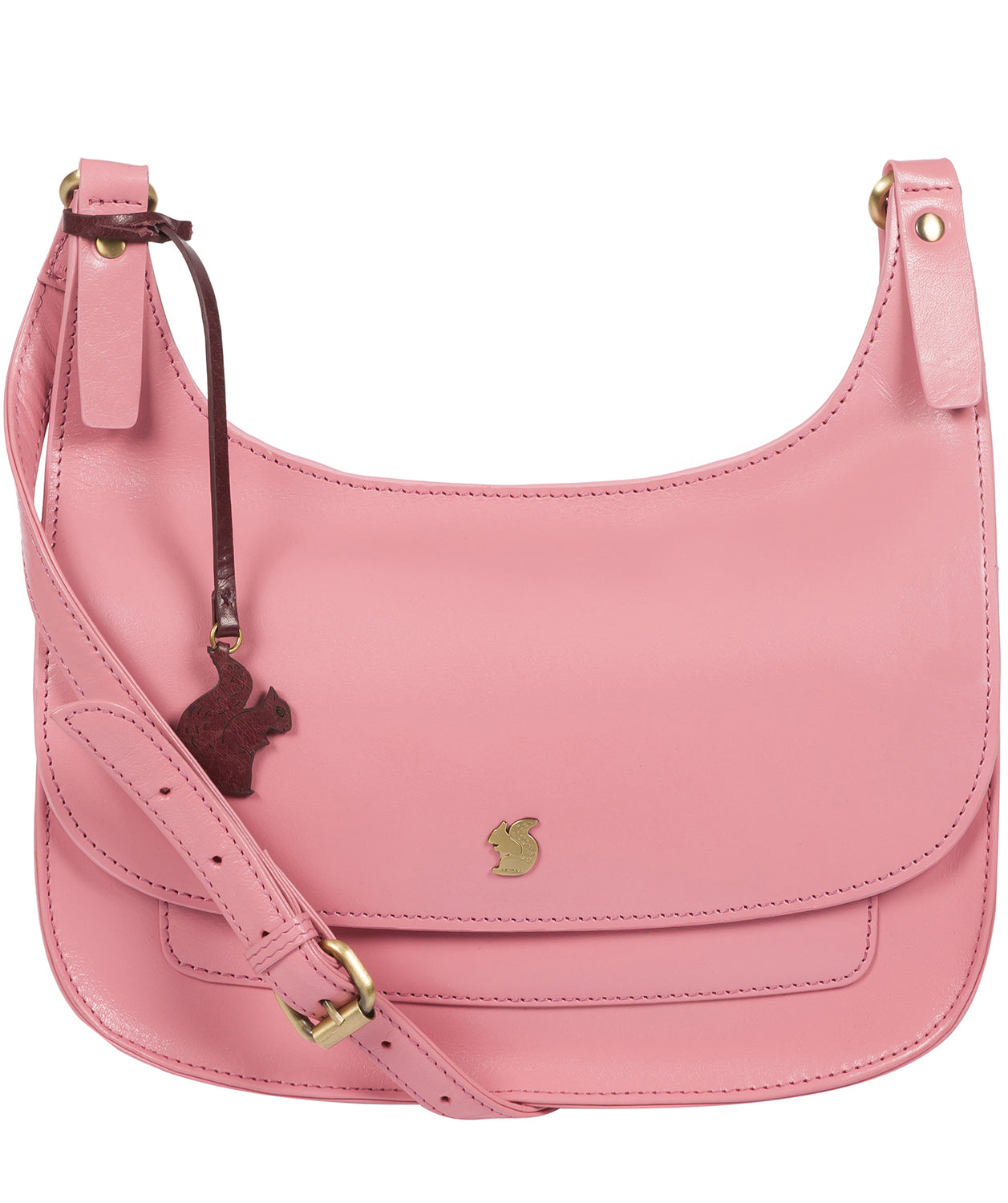 'Ellipse' Blush Leather Cross Body Bag