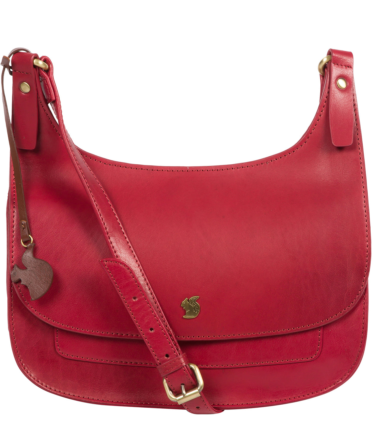 'Ellipse' Chilli Pepper Leather Cross Body Bag