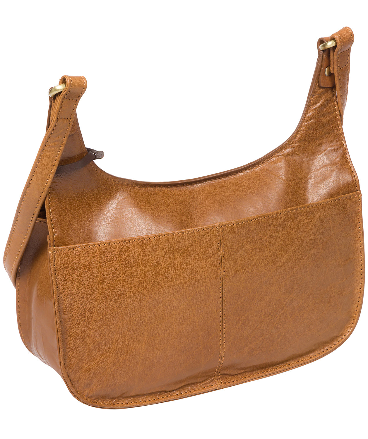 'Ellipse' Dark Tan Leather Cross Body Bag