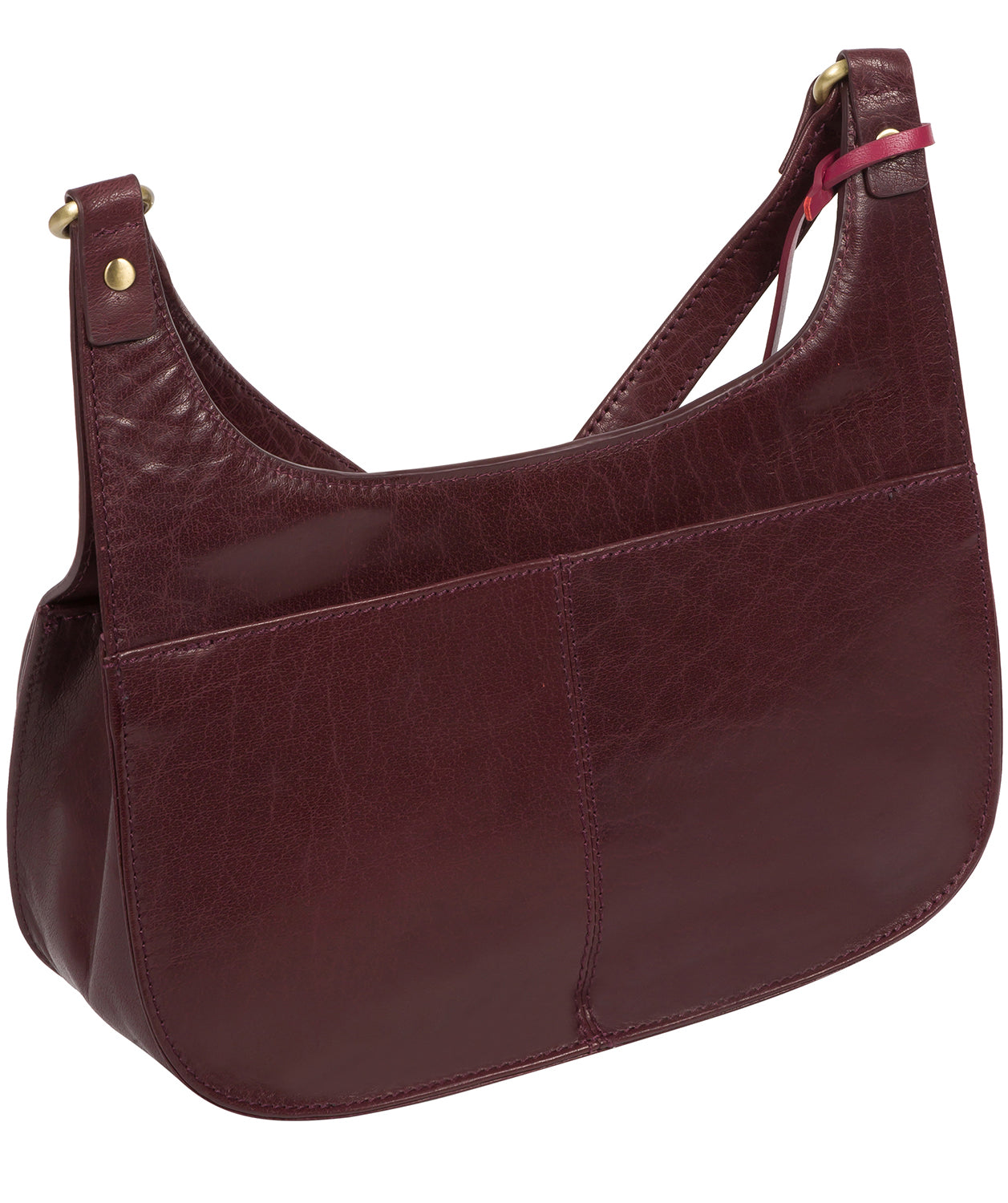 'Ellipse' Plum Leather Cross Body Bag