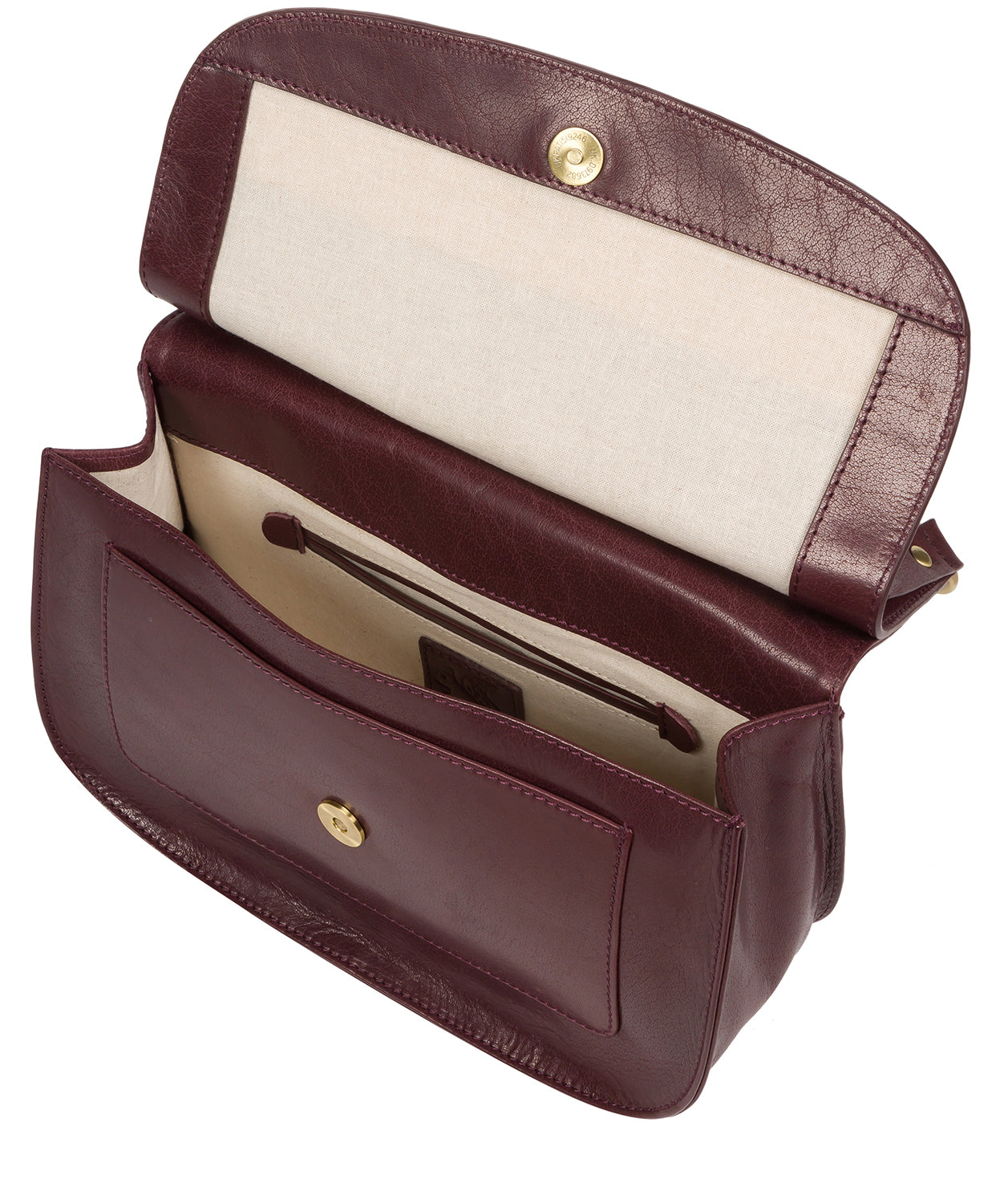 'Ellipse' Plum Leather Cross Body Bag