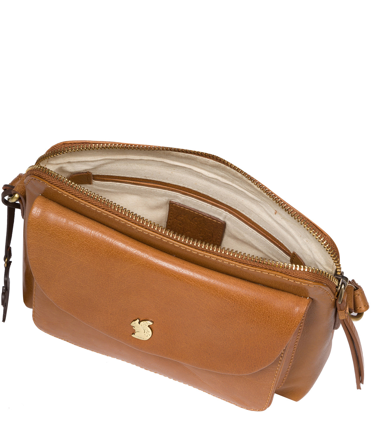 'Dainty' Dark Tan Leather Cross Body Bag